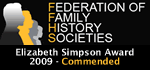 2009 Elizabeth Simpson Award - Commended, Federation of Family History Societies